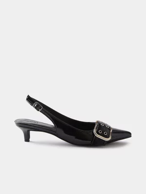 Women's Cotton On Black Greta Pointed Kitten Heels