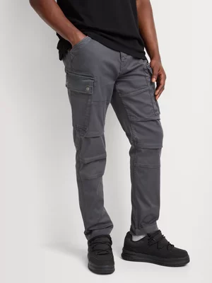 Relay Jeans Men's Premium Utility Grey Cargo Pants