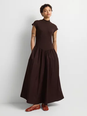 High Neck Combo Dress