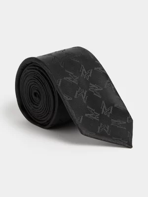 Markham Men's Monogram Black Fashion Tie
