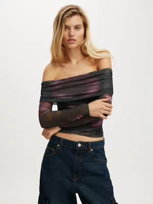 Women's Cotton On Multi Ashley Off Shoulder Mesh Top