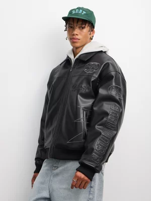 Redbat Men's Biker Black Jacket 