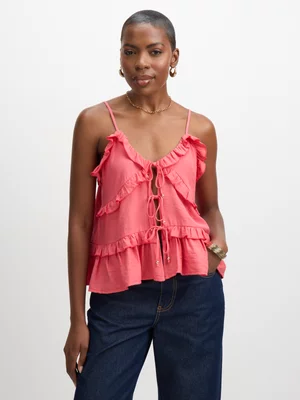 Jet Women's Coral Frill Strappy Tie Top