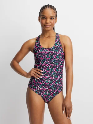 TS KB Womens Animal Camo Pink Racerback Swimsuit