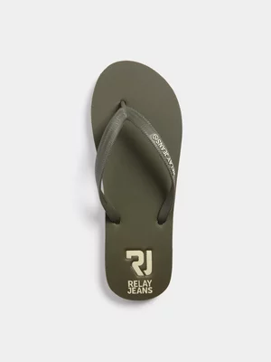 Relay Jeans Men's Plain Eva Green Flip Flops