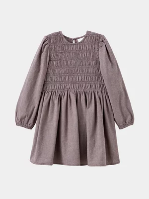 Cotton On Kids Girl Brown Theadore Long Sleeve Dress