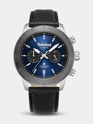 Timberland Men's Raynham Black Leather Multi Dial Leather Watch