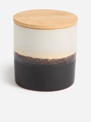 Jet Home Multi Glazed Ceramic Canister 10x8x10.8cm