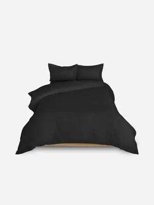 Volpes Egyptian Cotton 300tc Oxford Black Duvet Cover Set