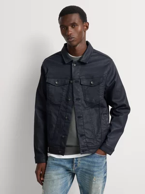 Relay Jeans Men's Slim Fit Indigo Coated Trucker Jacket