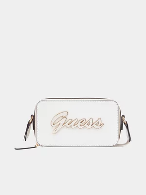 Women's Guess Cream Carrara Mini Crossbody Handbag