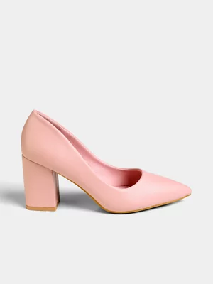 Women's Madison Pink Patricia Plain Block Court Heels