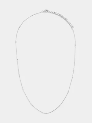 Sterling Silver Tube Station Chain 