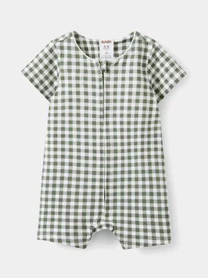 Cotton On Baby Green The Short Sleeve Zip Romper