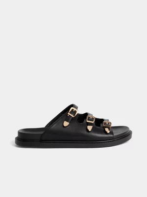 Moulded Three Strap Slip On Sandals