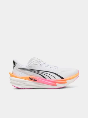 Puma Womens Deviate NITRO™ 4 White/Pink/Red Running Shoes