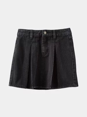 Cotton On Kids Black Girl Brooklyn Box Pleat Skirt