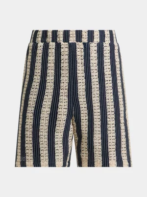 Boys Stripe Crochet Shorts