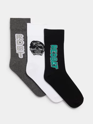 Redbat Unisex Skull Fashion  Socks 4-7