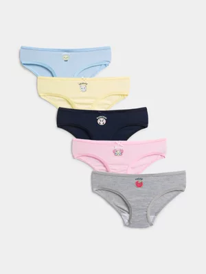 Jet Younger Girls 5 Pack Days Of The Week Fruits Bikini