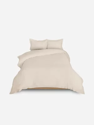 Volpes Egyptian Cotton 300tc Oxford Natural Duvet Cover Set