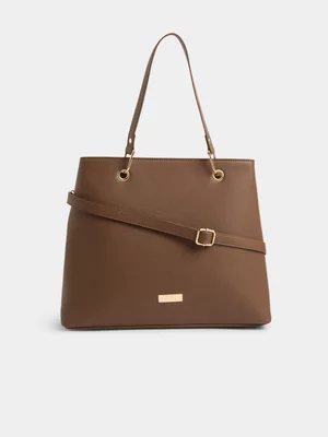 Jet Women's  Chocolate Workbag With Strap Detail