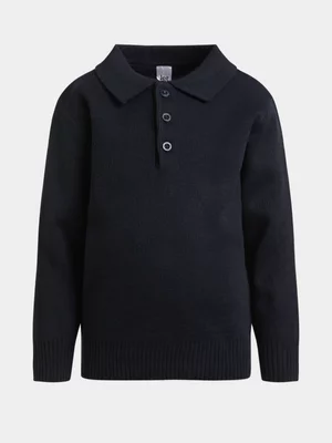 Jet Younger Boys Navy Collar Knitwear