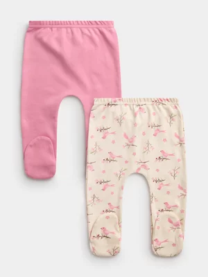 Jet Baby Girls Little Flowers 2-Pack Leggings