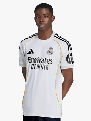 adidas Mens Real Madrid Home 25/26 White Stadium Jersey