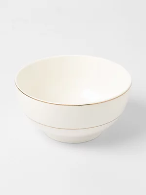 Grace Gold Ribbed Snack Bowl White