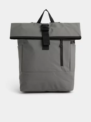 Jet Men's Charcoal Grey Ruberised Foldover Backpack