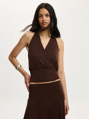 Women's Cotton On Brown Sandy Wrap Halter Top