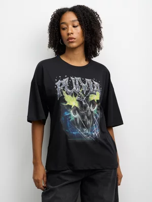 Puma Women's  Graphic Vintage Black T-shirt