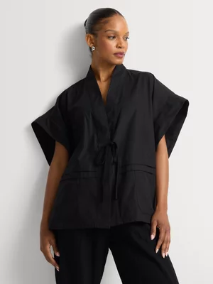 Women's Sipho Mbuto Black Square Shaped Utility Jacket