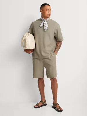 Markham Men's Regular Fit Knit Co-ord Sage Shorts