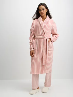 Exact Women's Pink & White Striped Gown 