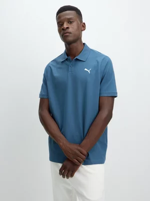 Puma Mens Essential Logo Blue Pique Polo