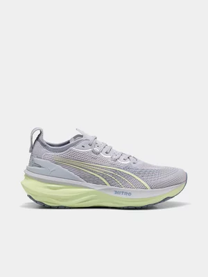 Puma Mens Foreverrun Nitro 2 Grey/Yellow Runnng Shoes 