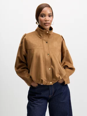 Exact Women's Natural Bubble Bomber Jacket