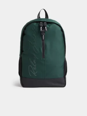Relay Jeans Centre Zip Green Backpack