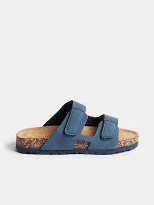 Exact Older Boy's Navy Double Strap Sandals