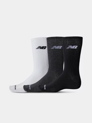 New Balance Everyday Lightweight 3-Pack Assorted Crew Socks 