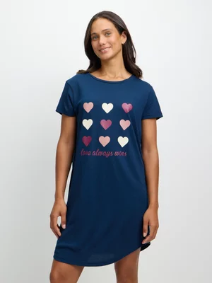 Jet Women's Navy Hearts Sleepshirt