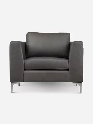 Loxton 1 Seater Couch Leather Okovango Storm Grey