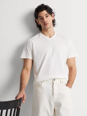 Markham Men's V-Neck Midweight Essential Milk T-Shirt