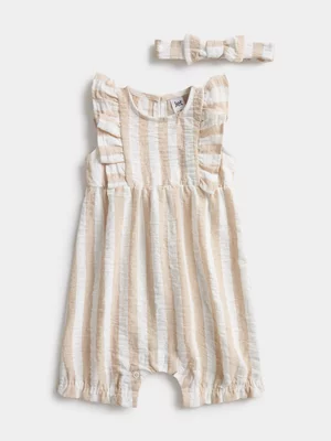 Jet Toddler Girls Stone Romper With Headband