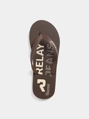 Relay Jeans Men's Brown Flip Flops
