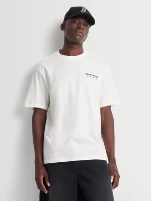 Relay Jeans Men's Relaxed B&F Stitch Lines Milk T-shirt