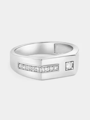 Sterling Silver Cubic Zirconia Square Channel Ring