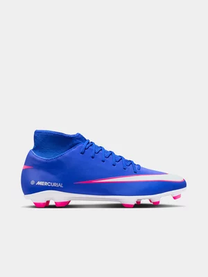 Nike Mens Superfly 10 Club High Top FG/MG Blue/White Boots